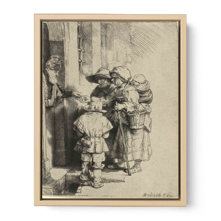 Beggars Receiving Alms at the Door of a House 1648
 Painting