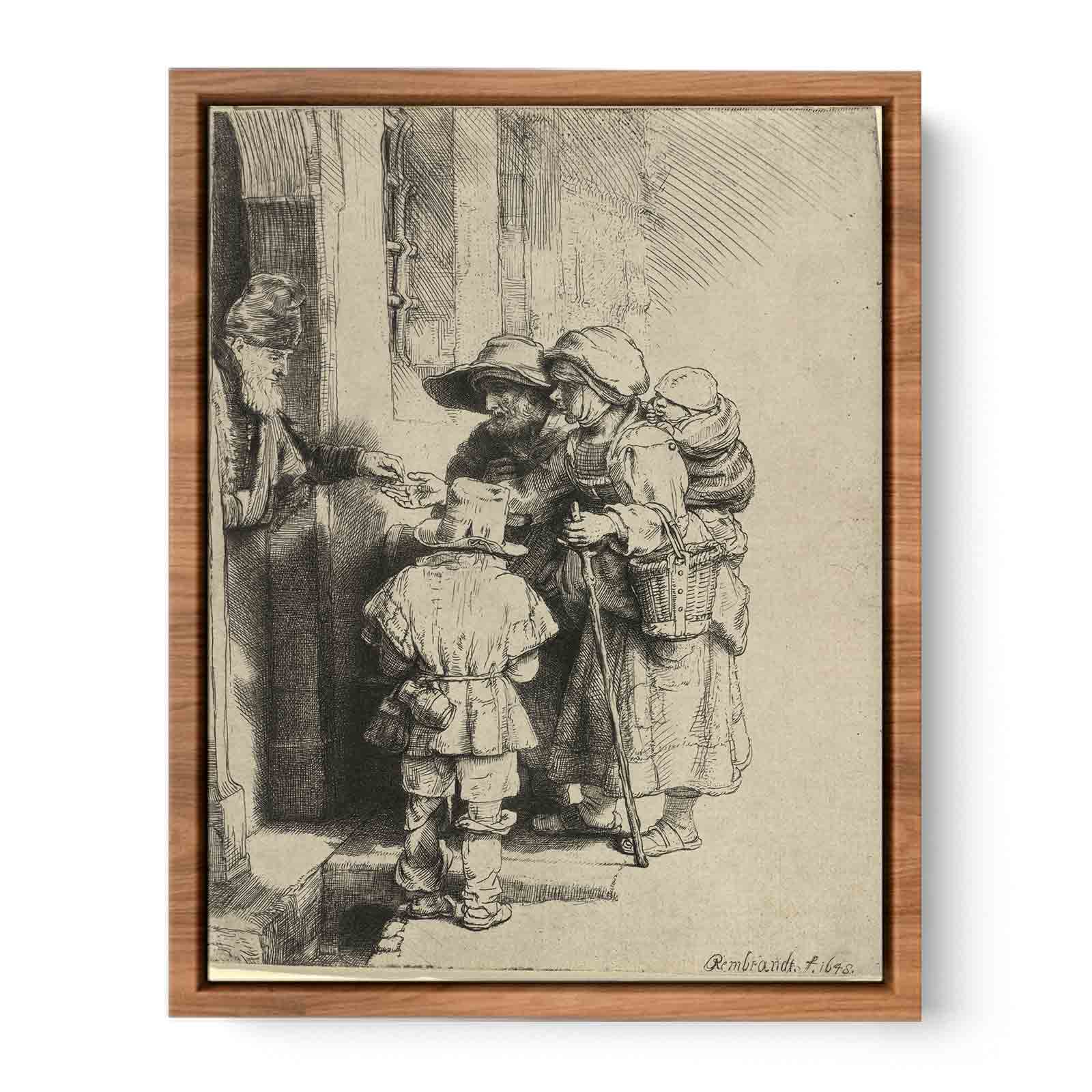 Beggars Receiving Alms at the Door of a House 1648 Painting