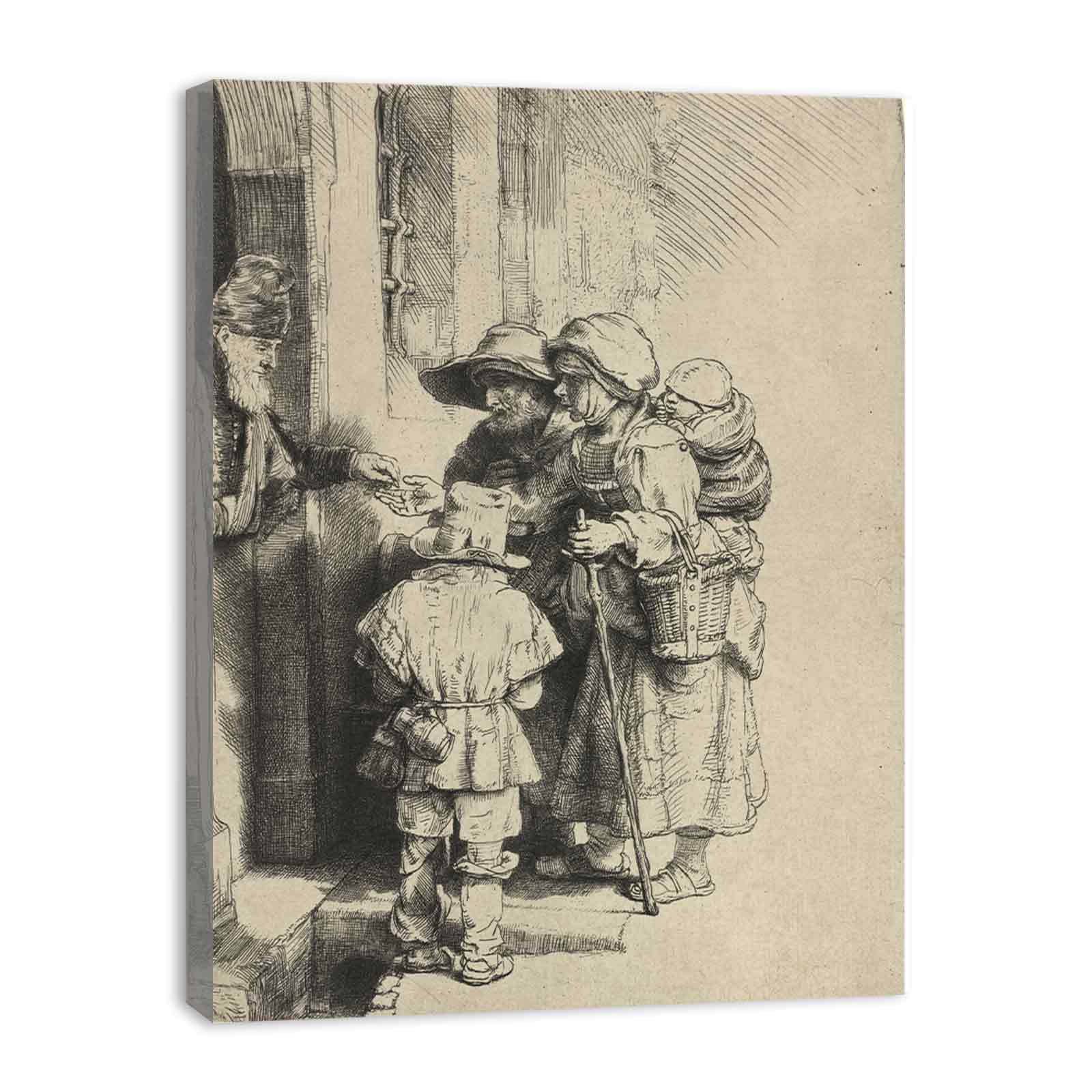 Beggars Receiving Alms at the Door of a House 1648 Painting