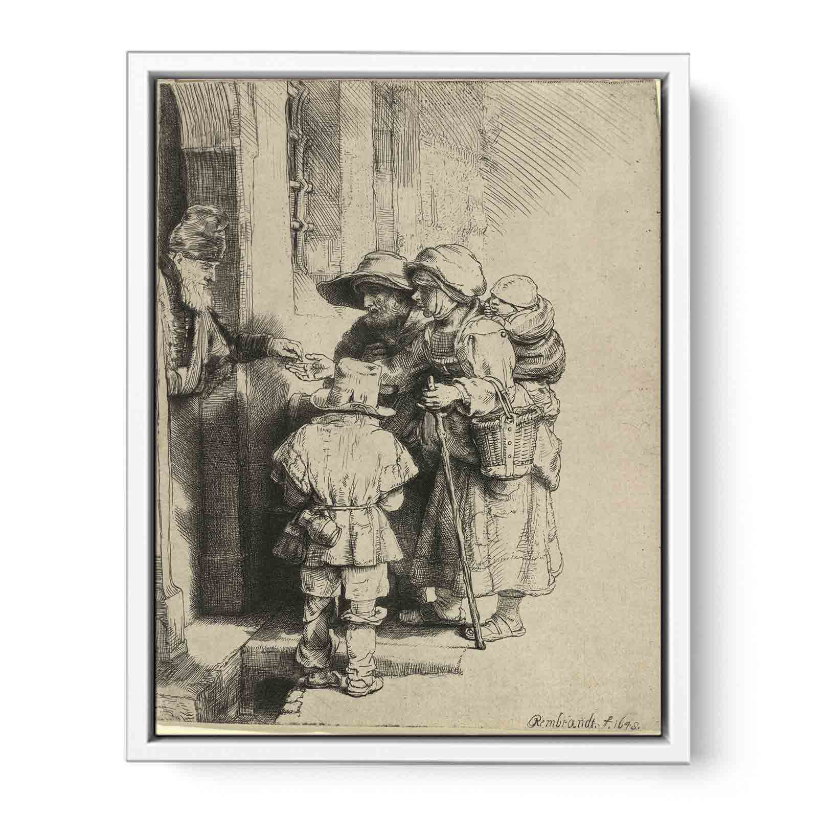 Beggars Receiving Alms at the Door of a House 1648 Painting