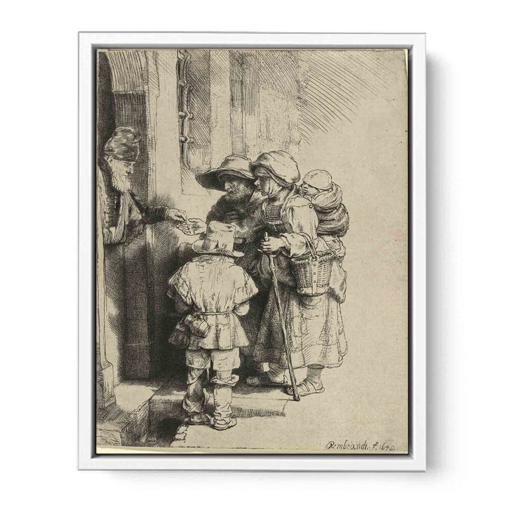 Beggars Receiving Alms at the Door of a House 1648
 Painting