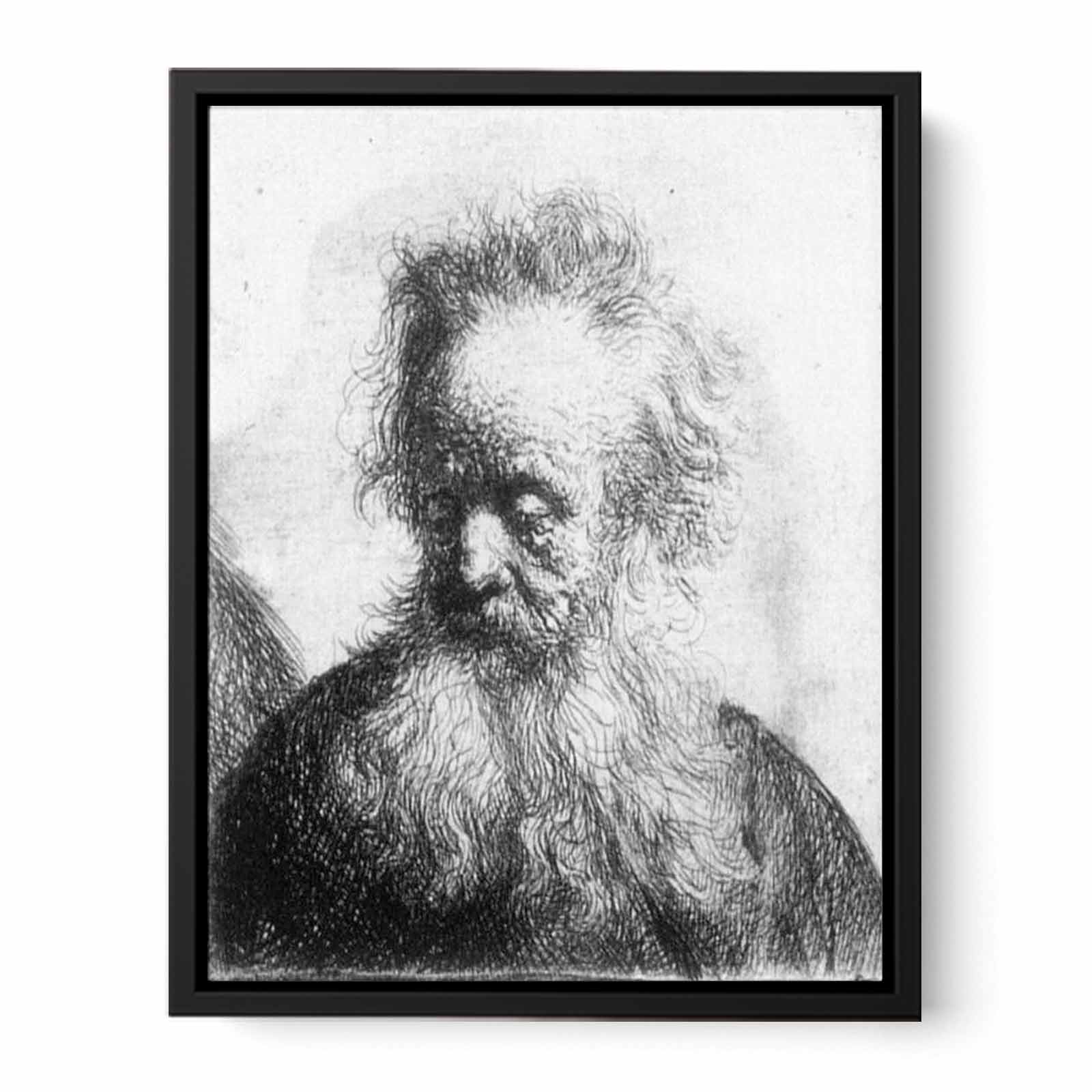 Old Man With Flowing Beard Looking Down Left 1631 Painting