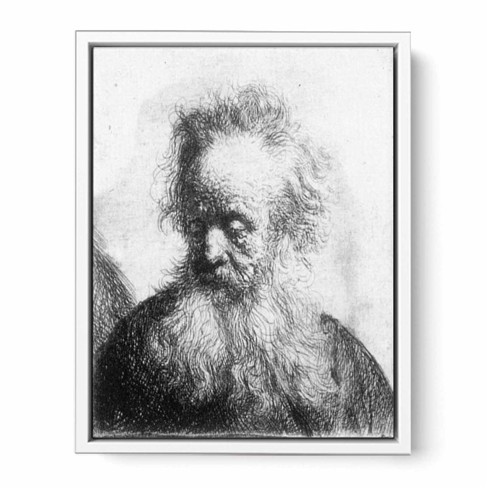 Old Man With Flowing Beard Looking Down Left 1631 Painting