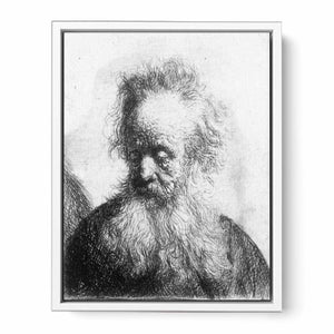 Old Man With Flowing Beard Looking Down Left 1631 Painting