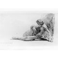Nude Man Seated on the Ground with One Leg Extended Painting