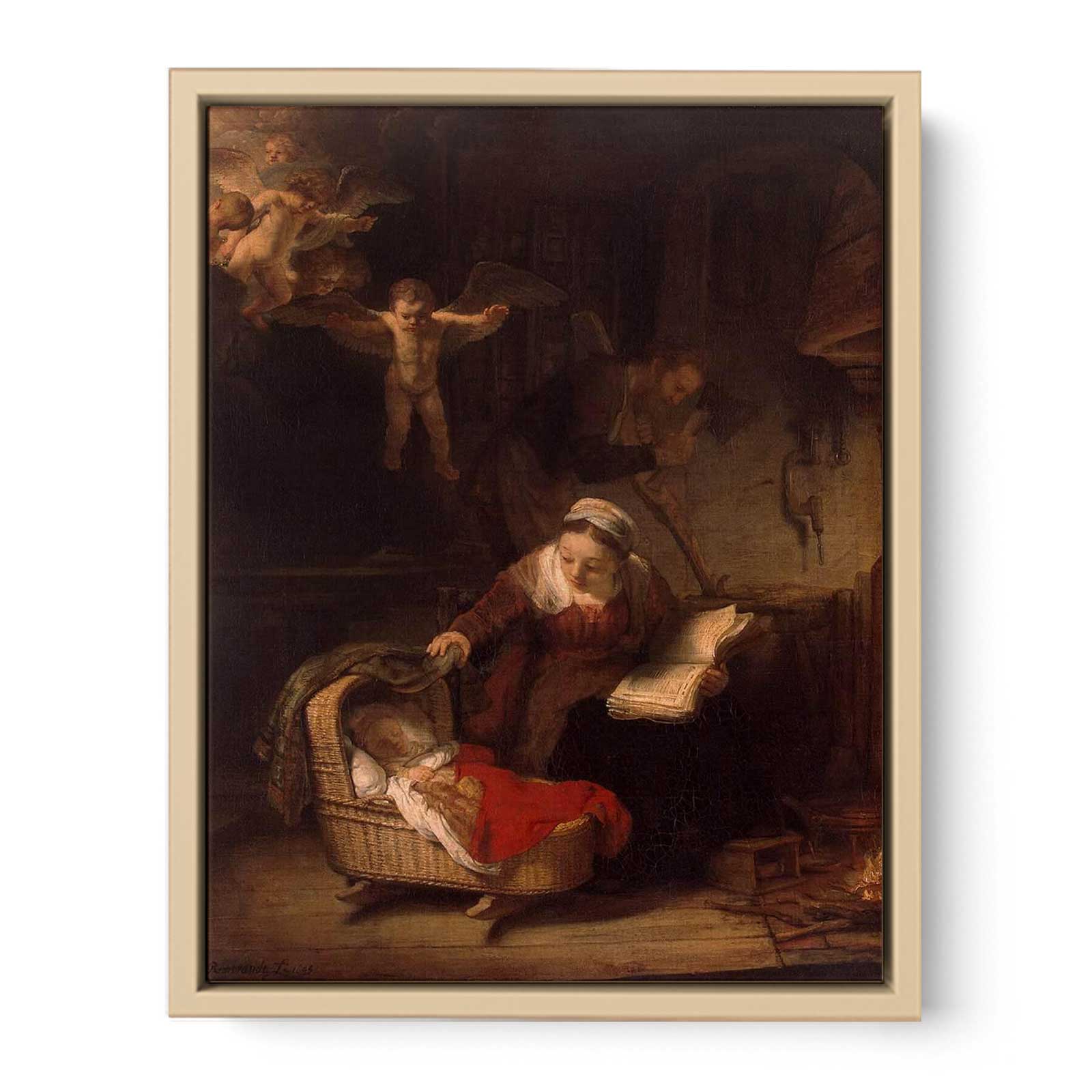 The Holy Family with Angels 1645 Painting