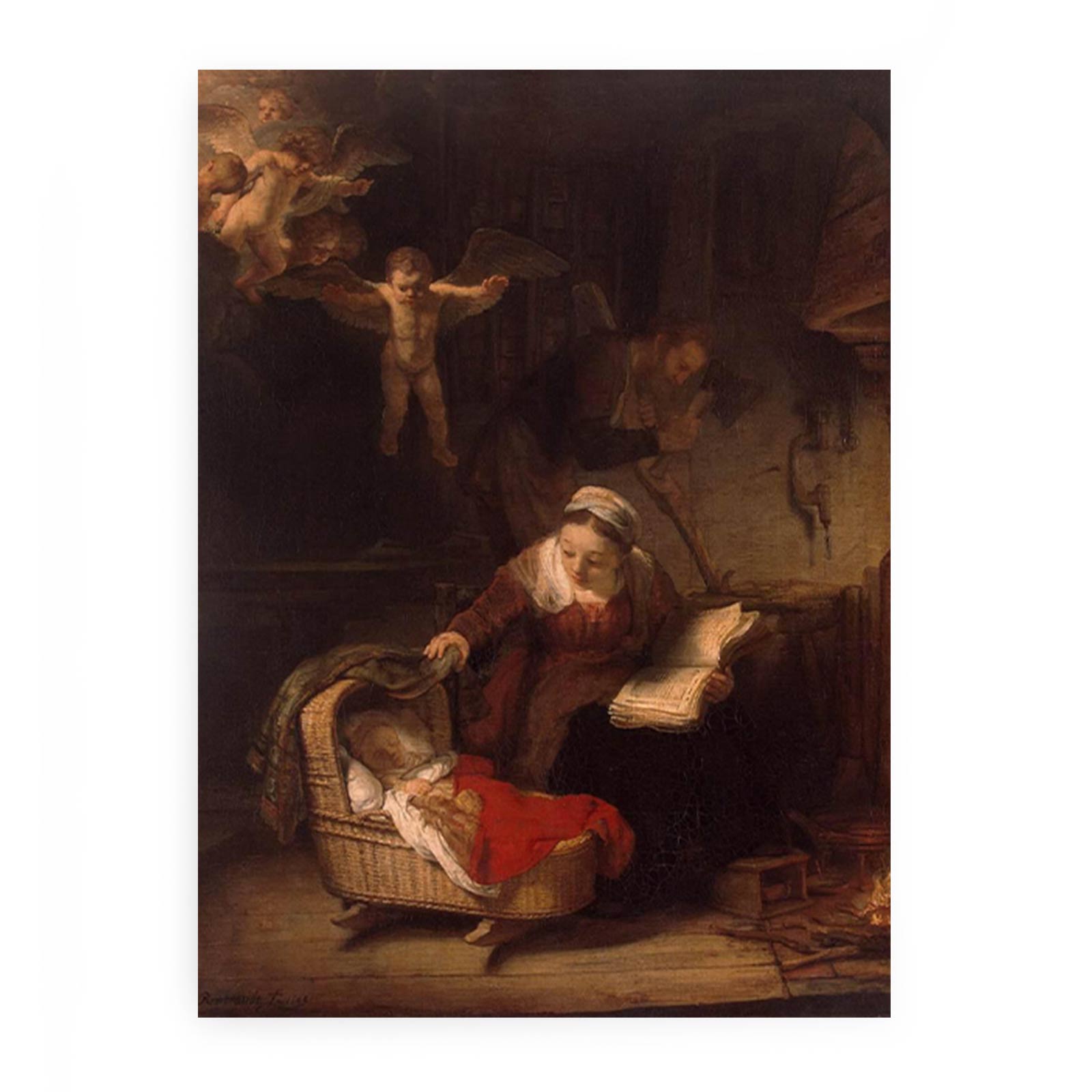 The Holy Family with Angels 1645 Painting