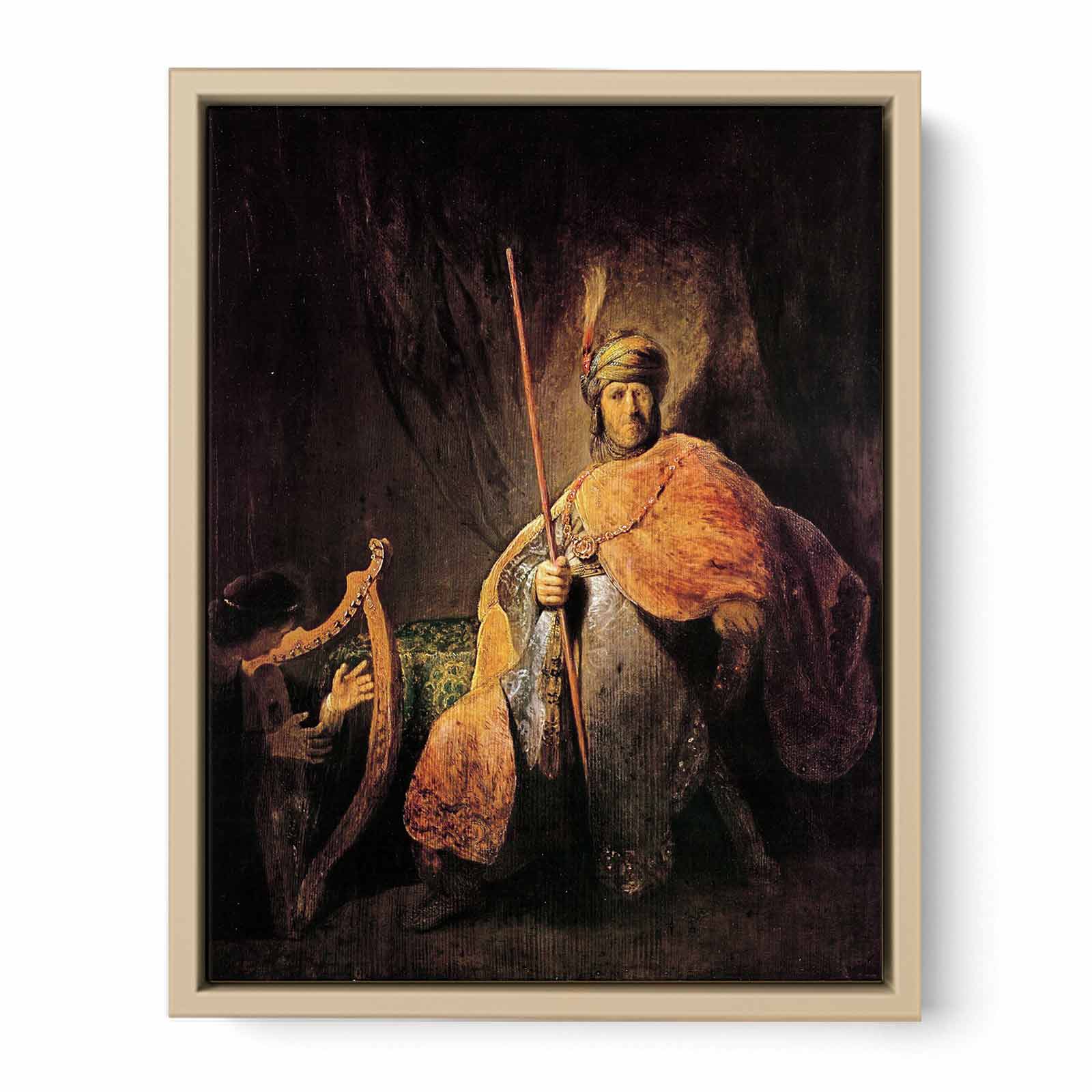 David Playing The Harp To Saul Painting