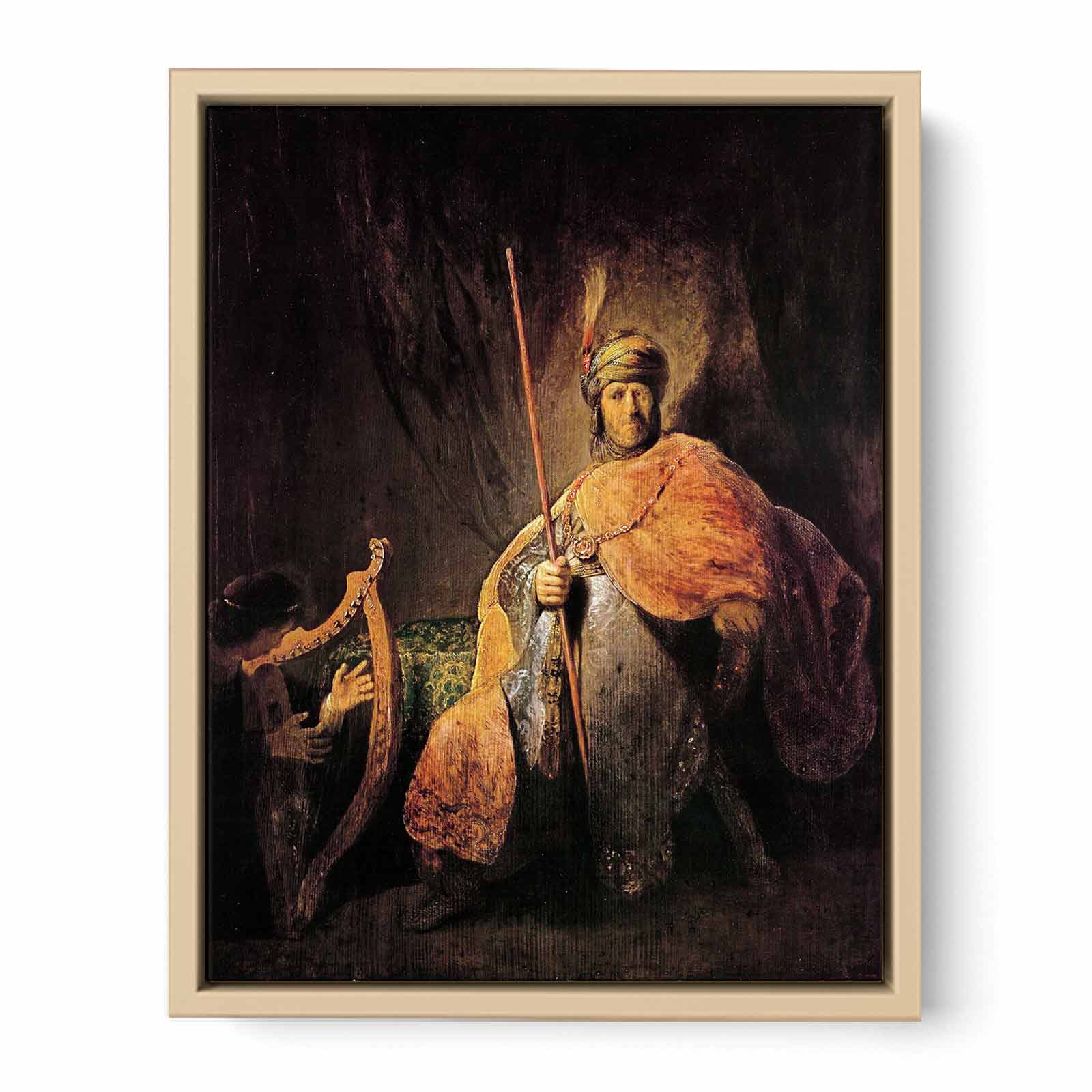 David Playing The Harp To Saul Painting