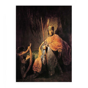 David Playing The Harp To Saul Painting