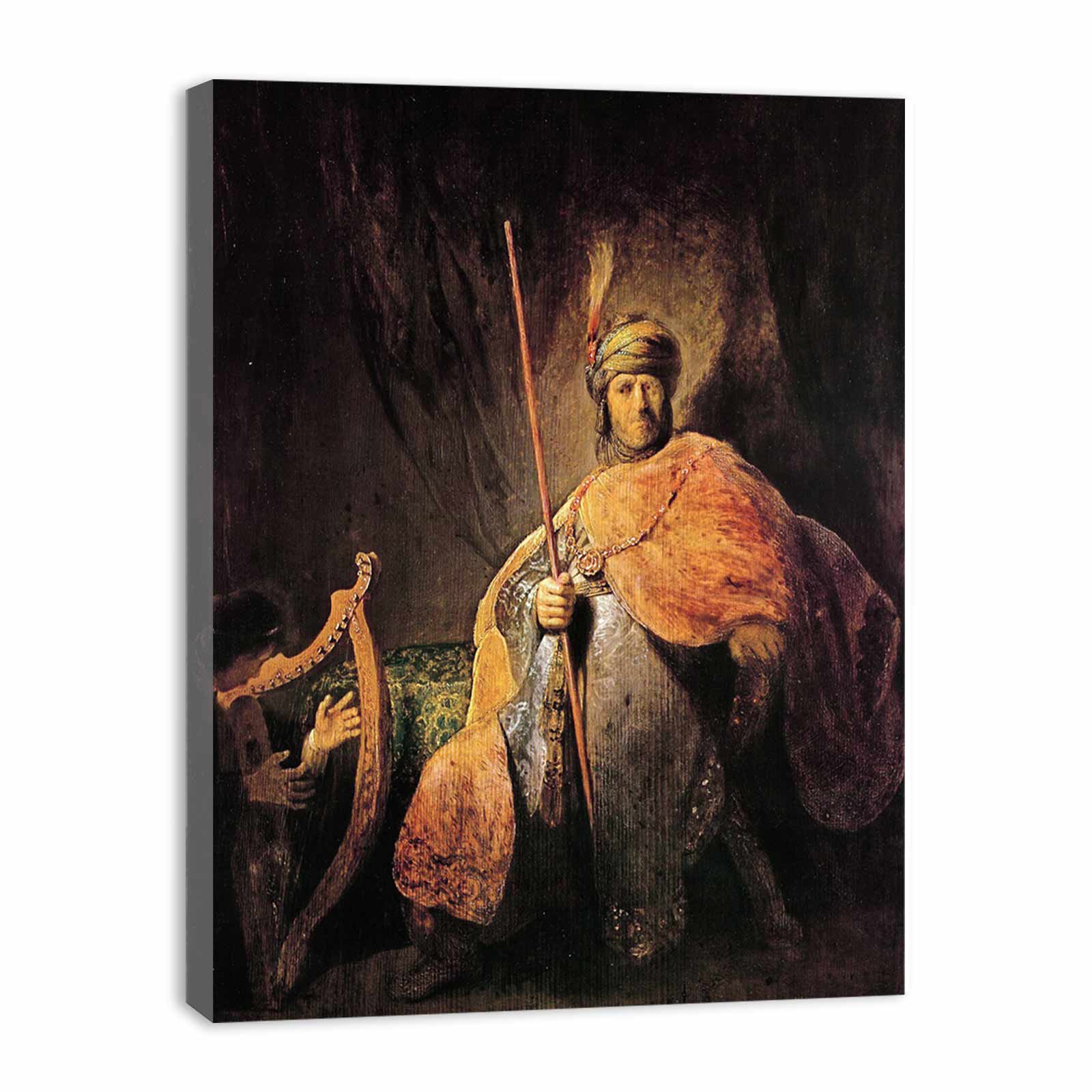 David Playing The Harp To Saul Painting