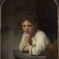 A Young Girl Leaning on a Window-Sill 