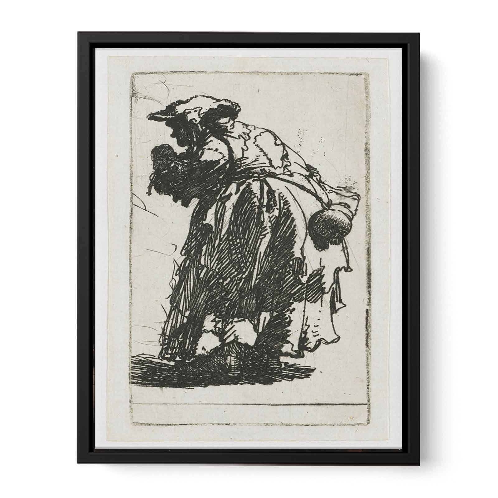 Old Beggar Woman With A Gourd 1630 Painting