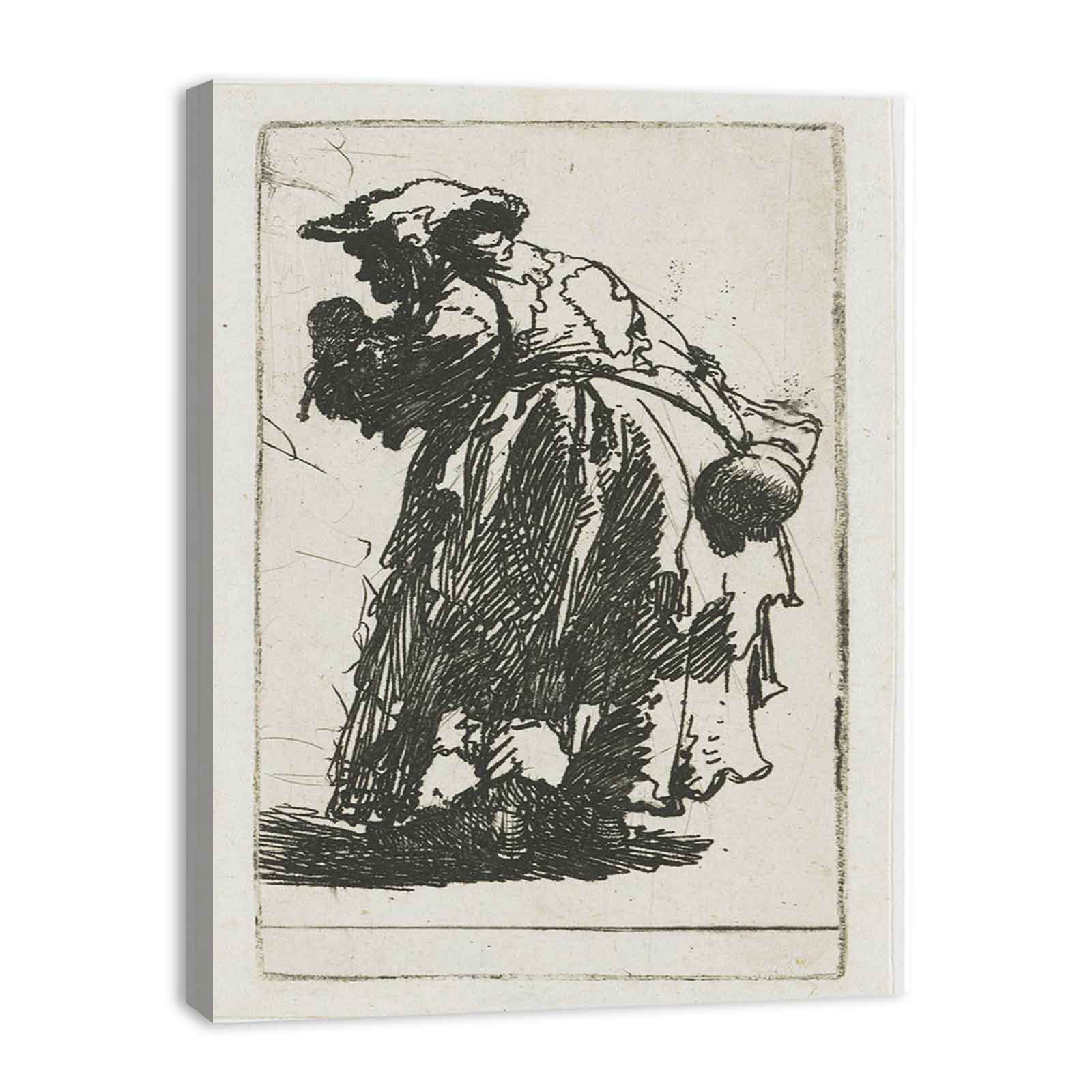 Old Beggar Woman With A Gourd 1630 Painting
