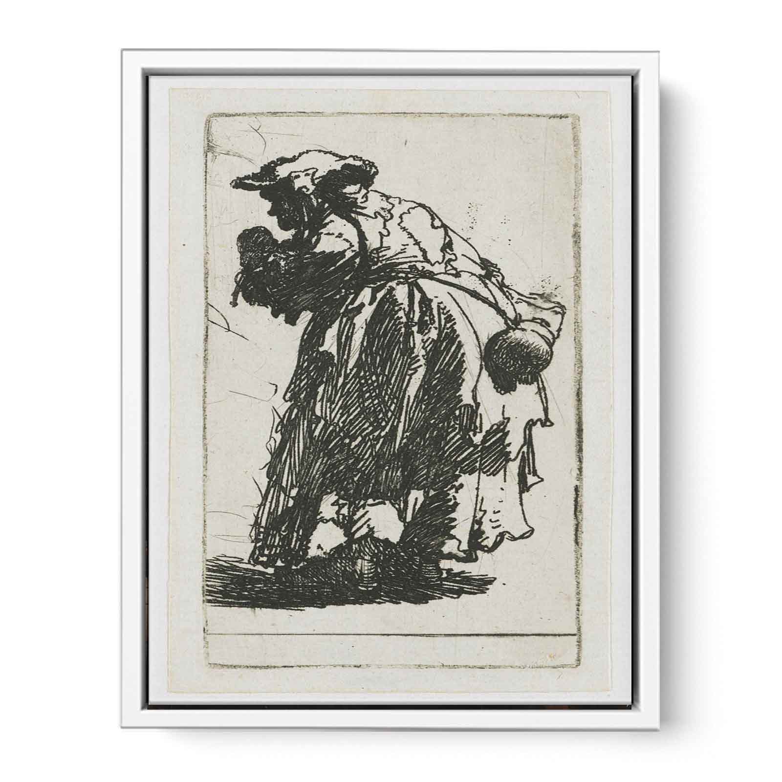 Old Beggar Woman With A Gourd 1630 Painting