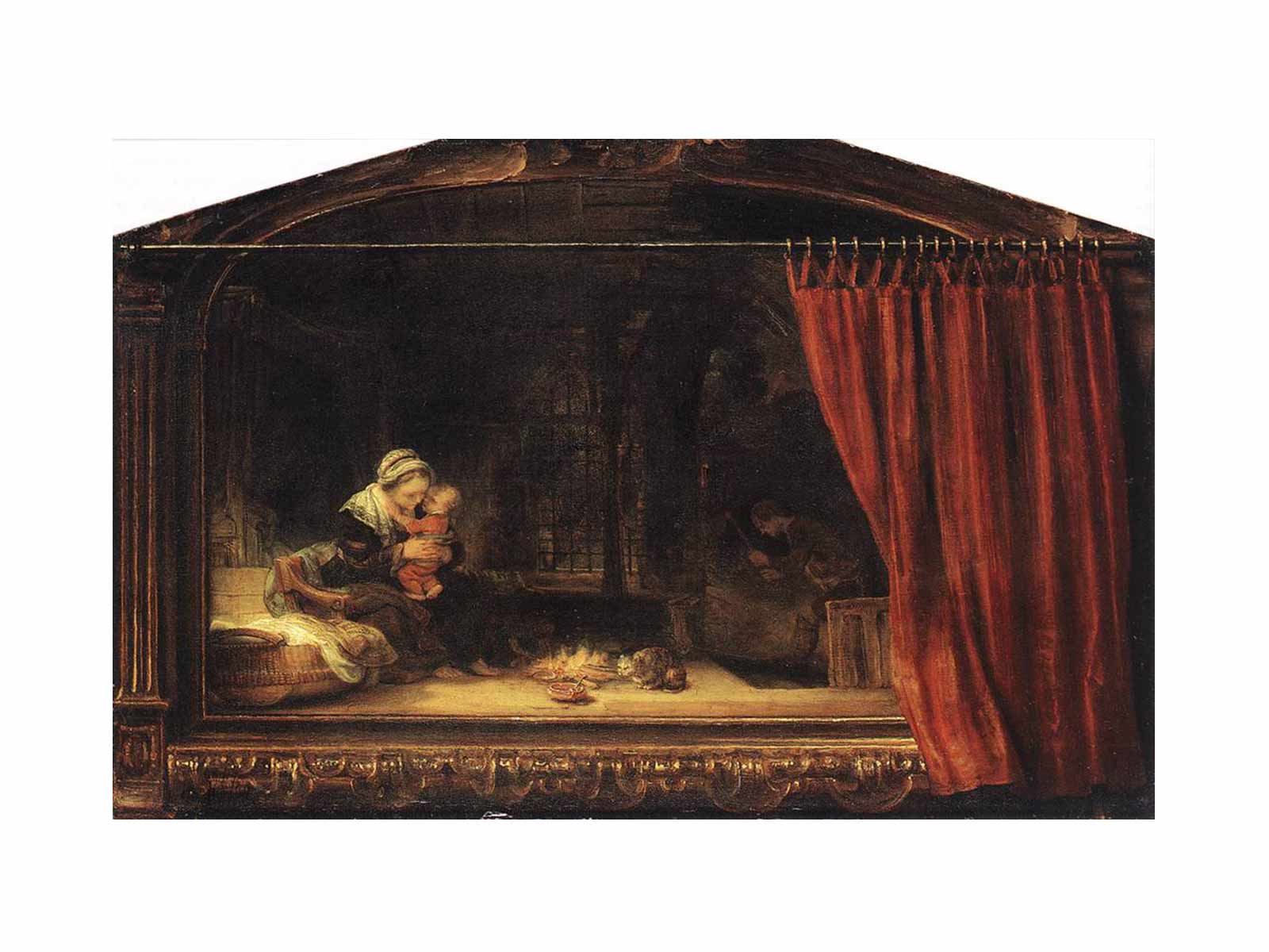 The Holy Family with a Curtain 1646
 Painting