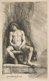 Study from the Nude Man Seated before a Curtain artwork preview