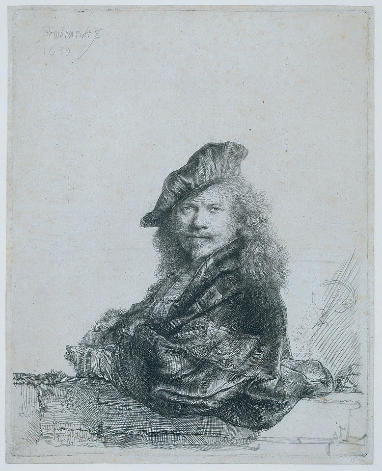 Self-Portrait Leaning On A Stone Sill 