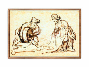 Boaz Casting Barley into Ruth's Veil c. 1645 Painting
