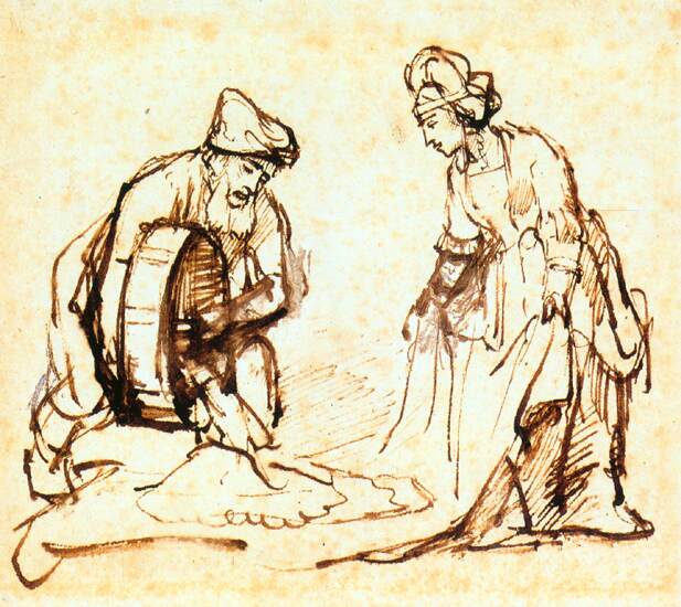 Boaz Casting Barley into Ruth's Veil c. 1645 