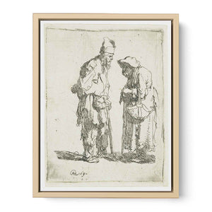 A beggar Man and beggar Woman conversing Painting