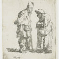 A beggar Man and beggar Woman conversing 