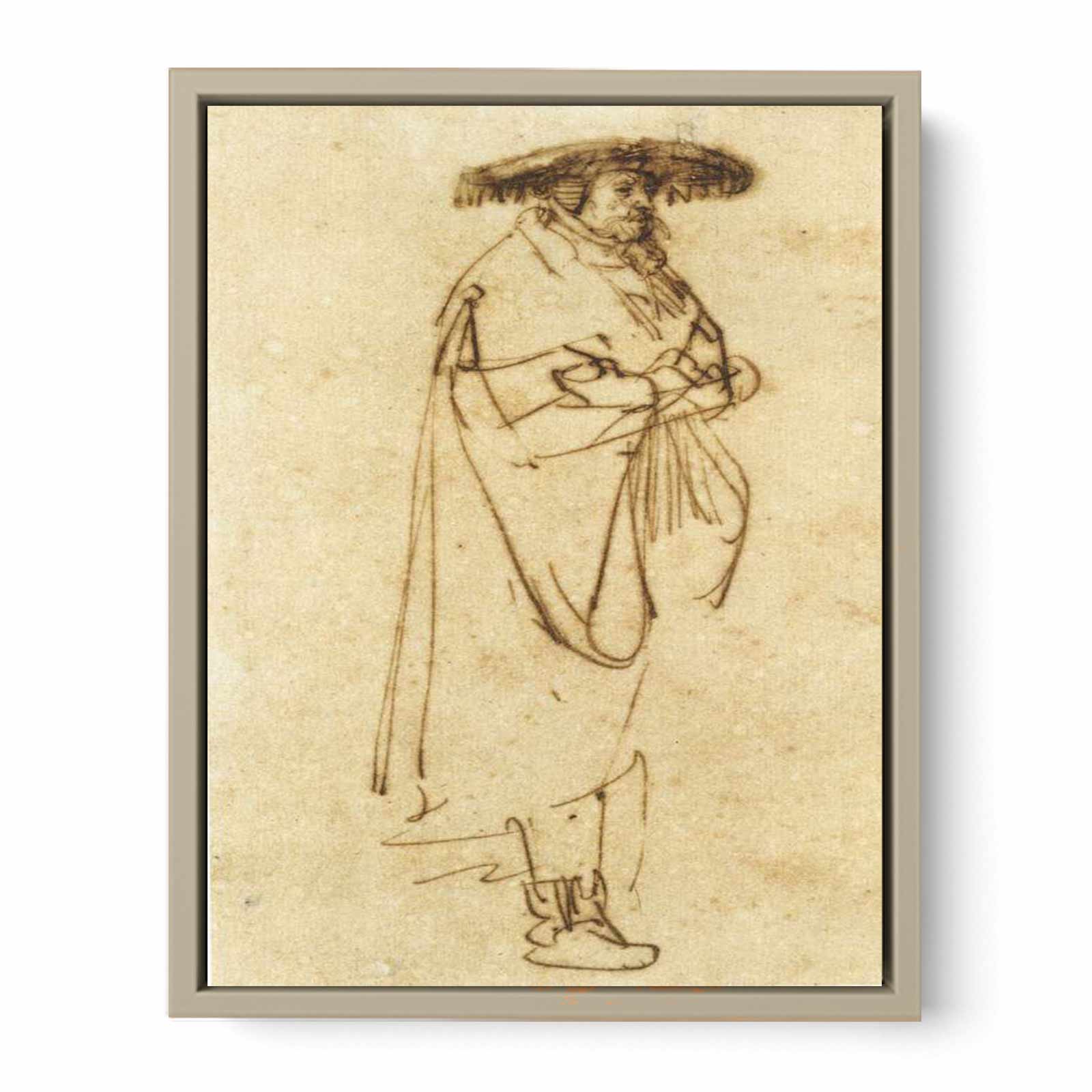 Man with Wide-Brimmed Hat 1632-39 Painting