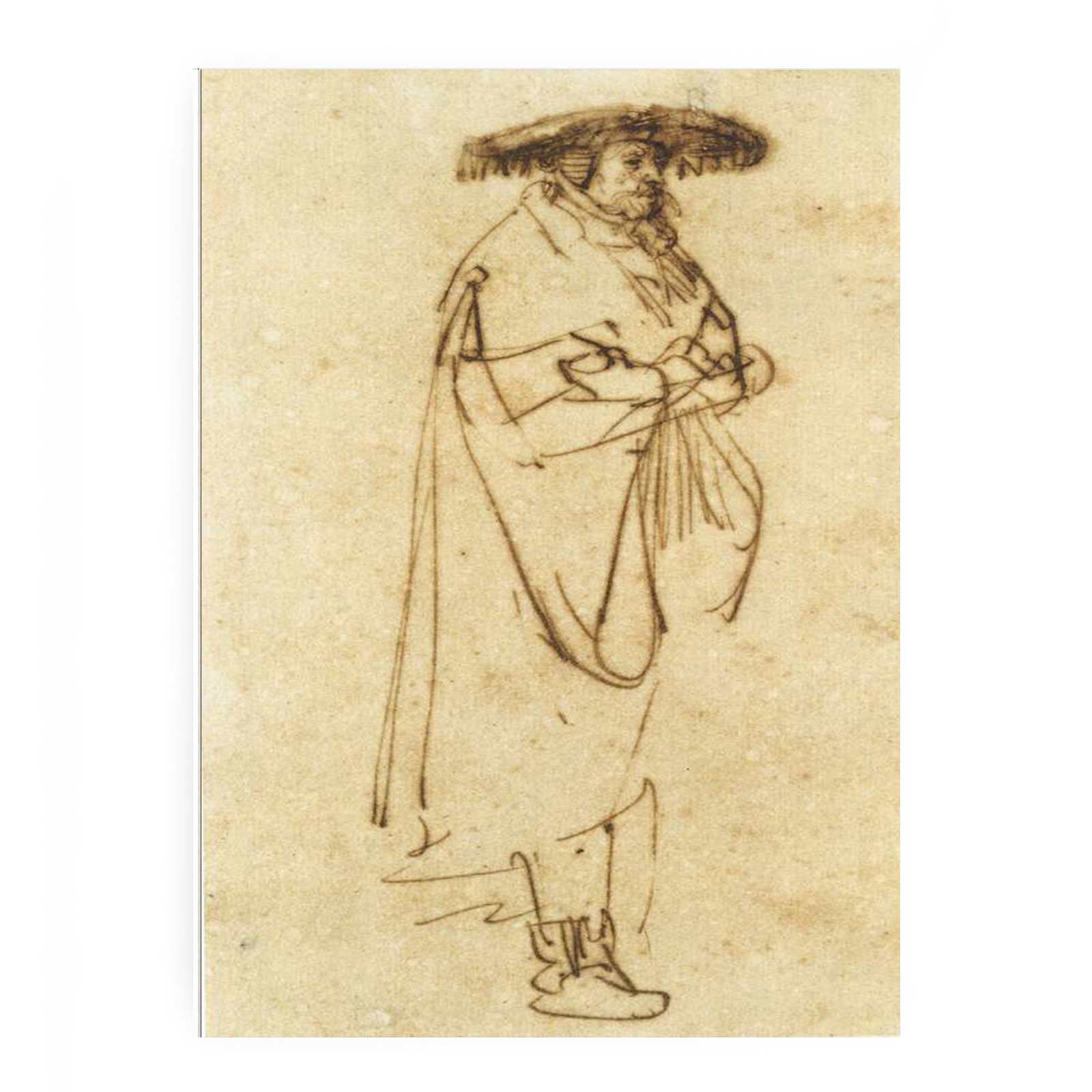 Man with Wide-Brimmed Hat 1632-39 Painting