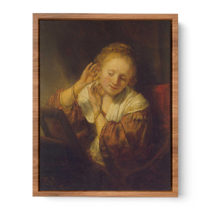 A Young Woman Trying on Earings Painting