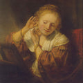A Young Woman Trying on Earings 