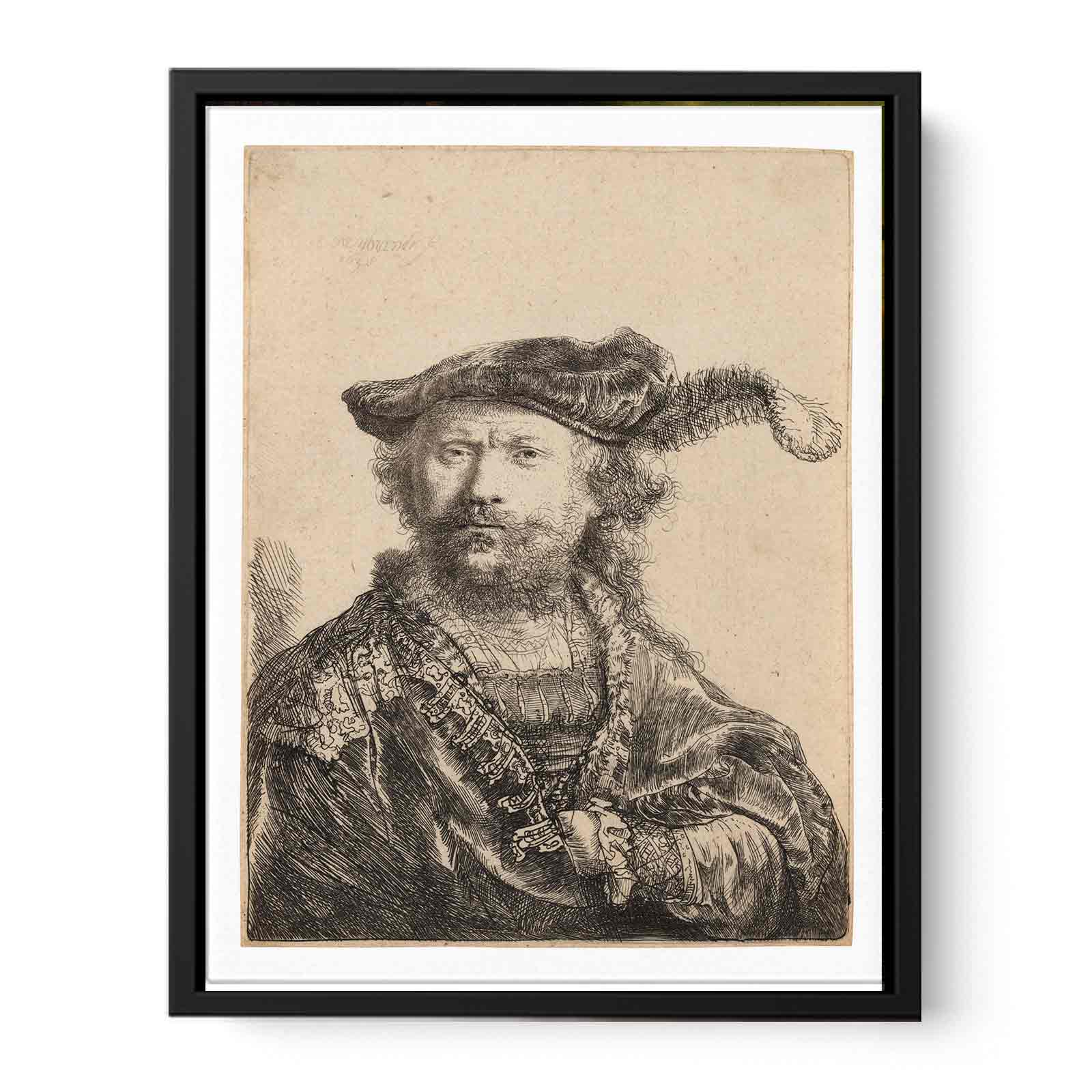 Rembrandt in Velvet Cap and Plume Painting