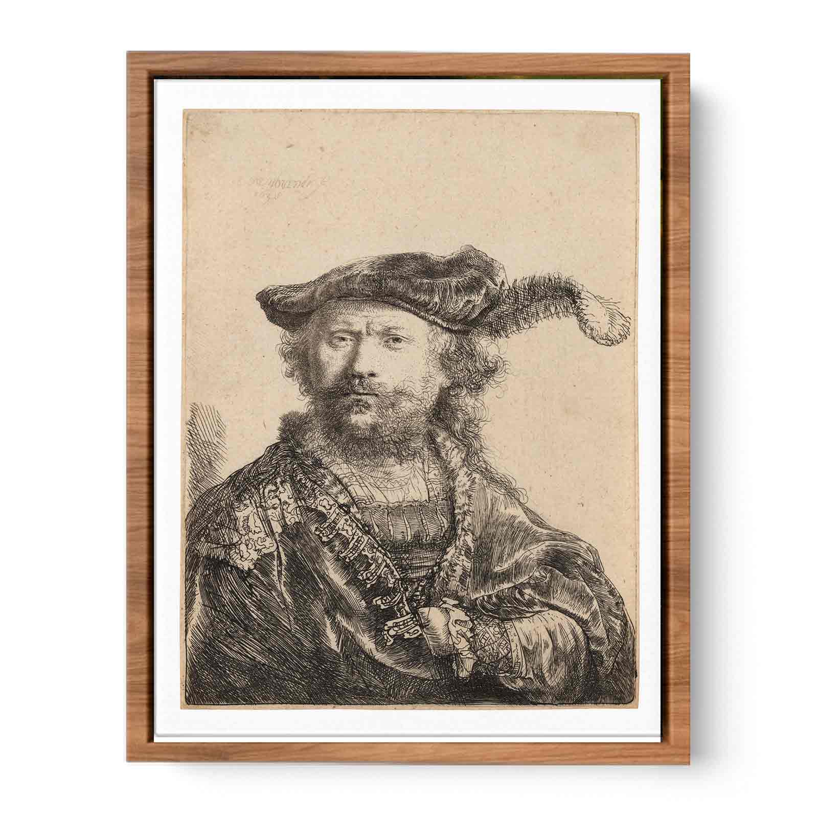 Rembrandt in Velvet Cap and Plume Painting