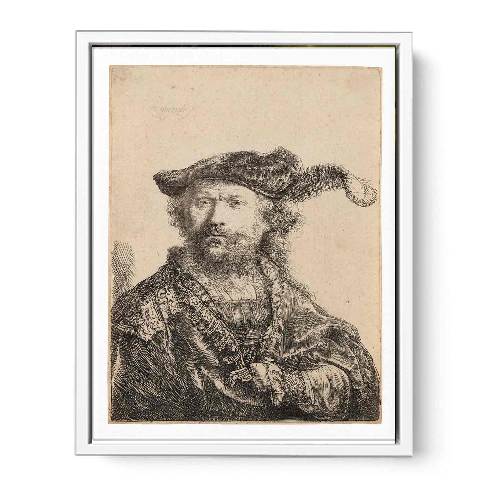 Rembrandt in Velvet Cap and Plume Painting
