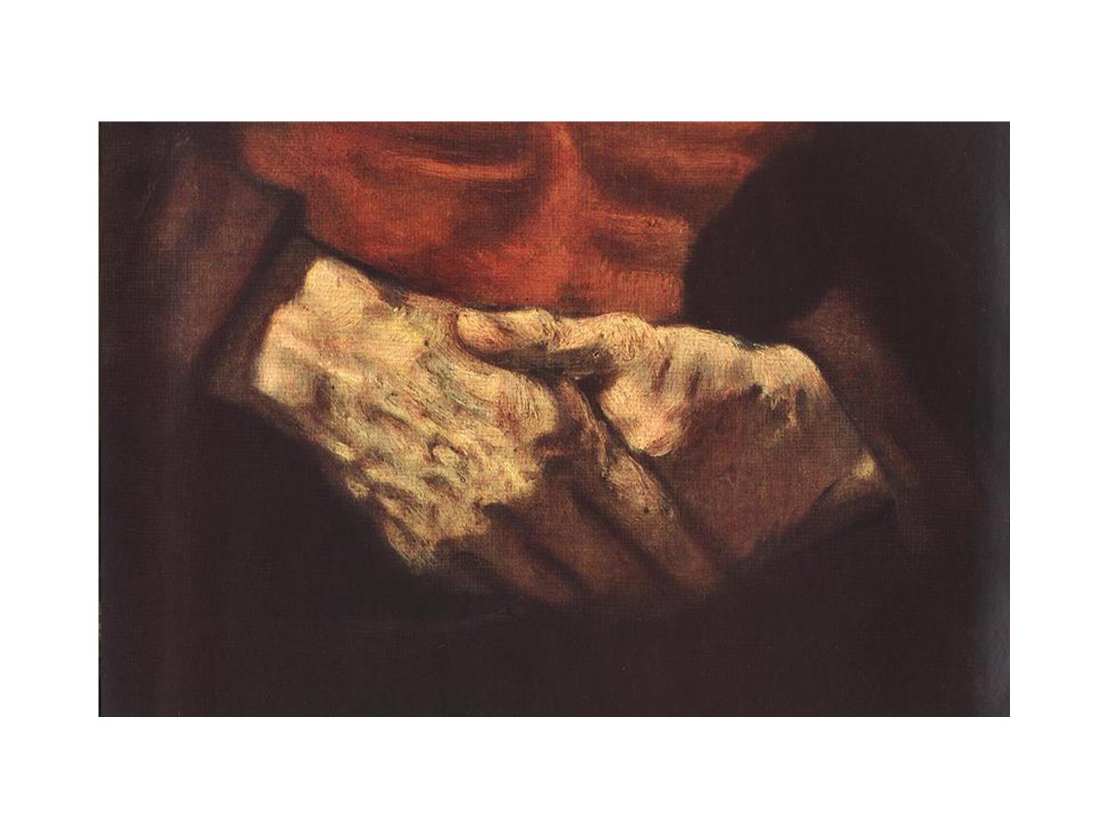 Portrait of an Old Man in Red (detail -2) 1652-54 Painting