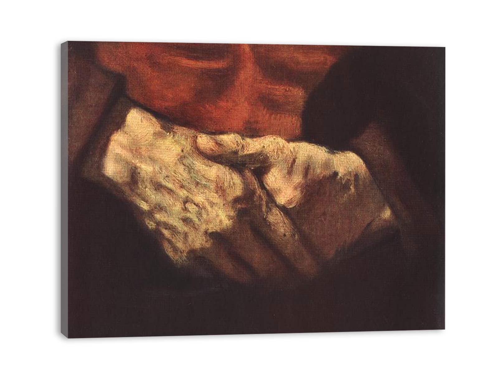 Portrait of an Old Man in Red (detail -2) 1652-54 Painting
