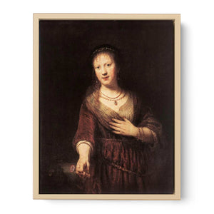 Portrait of Saskia with a Flower 1641 Painting