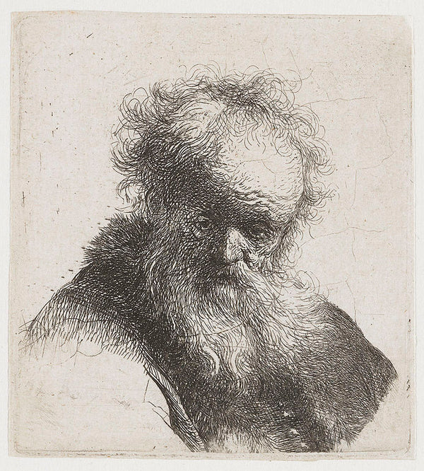 Bust Of An Old Man With Flowing Beard And White Sleeve 