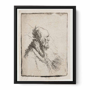 A bald old Man with a short Beard, in Profile Right Painting
