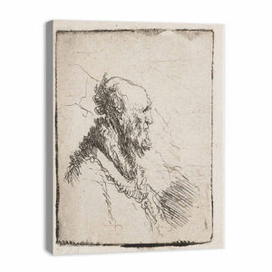 A bald old Man with a short Beard, in Profile Right Painting