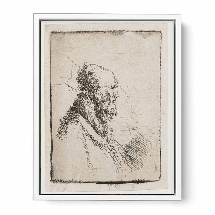 A bald old Man with a short Beard, in Profile Right Painting