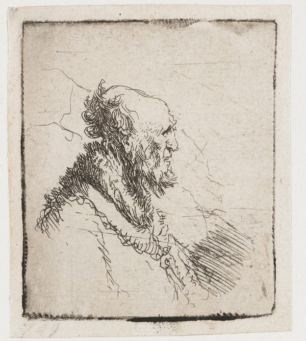 A bald old Man with a short Beard, in Profile Right 