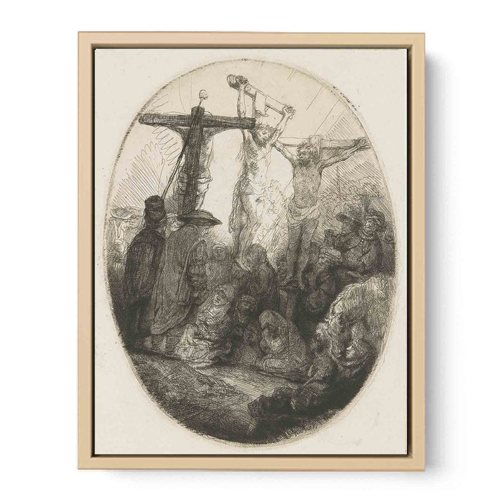 Christ crucified between the two Thieves An oval Plate
 Painting