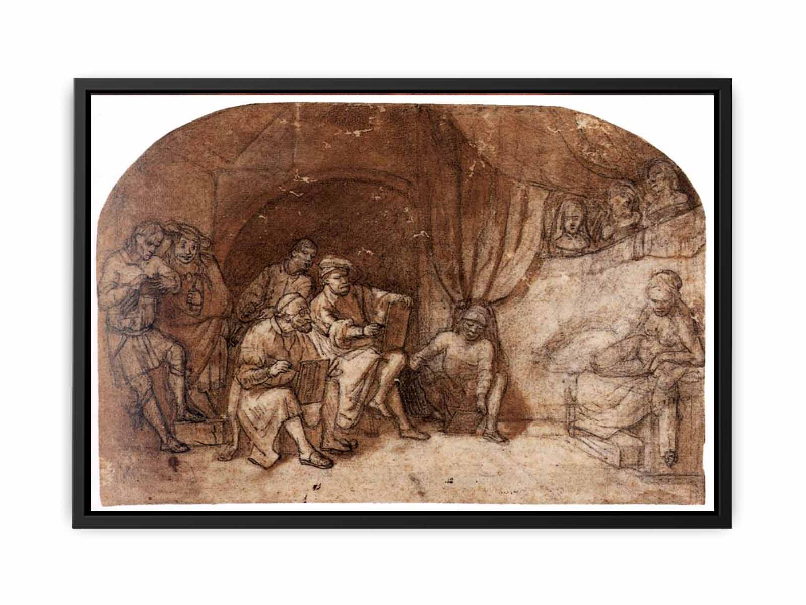 Drawing from the Nude Model in Rembrandt's Studio
 Painting
