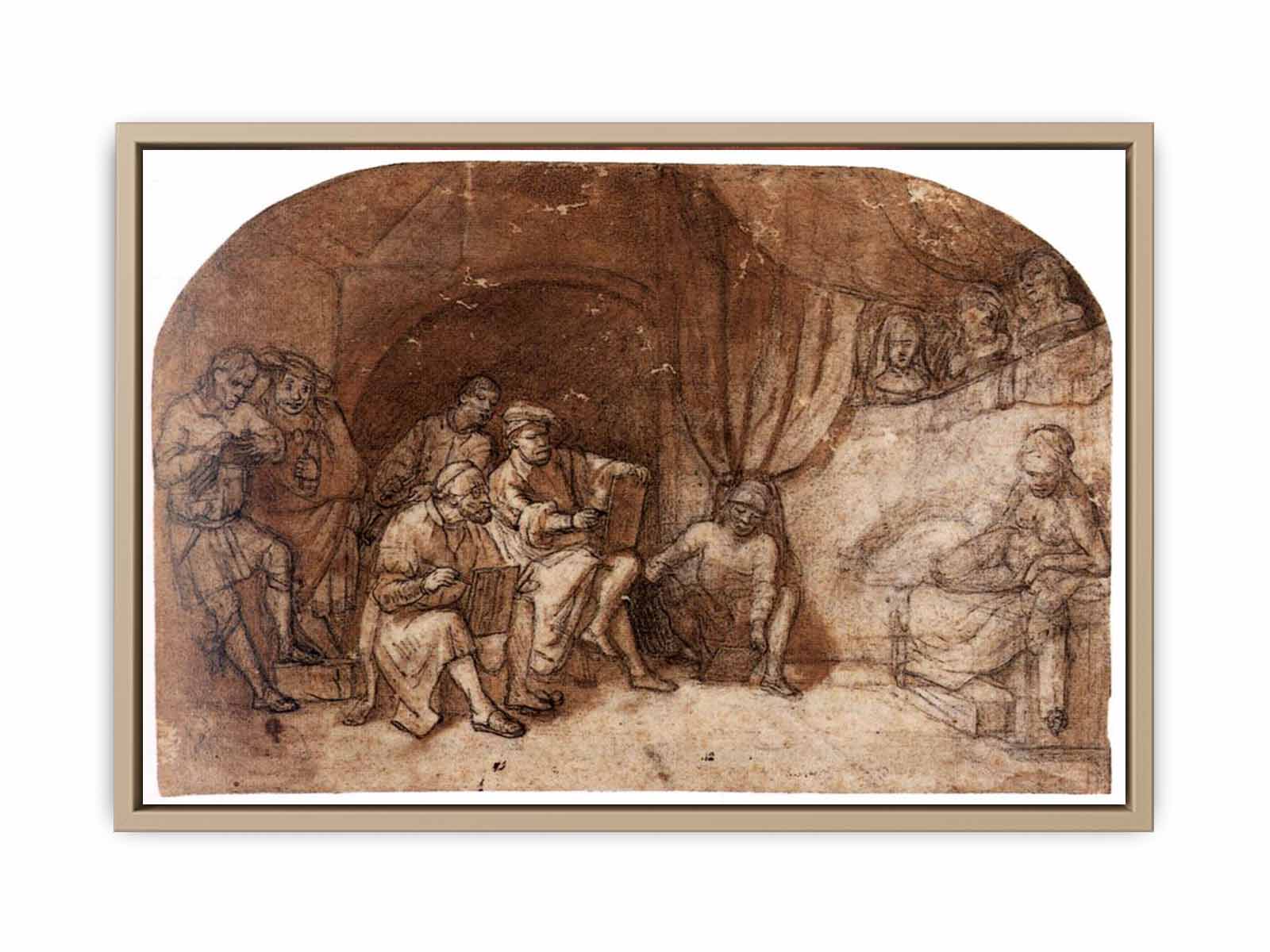 Drawing from the Nude Model in Rembrandt's Studio
 Painting