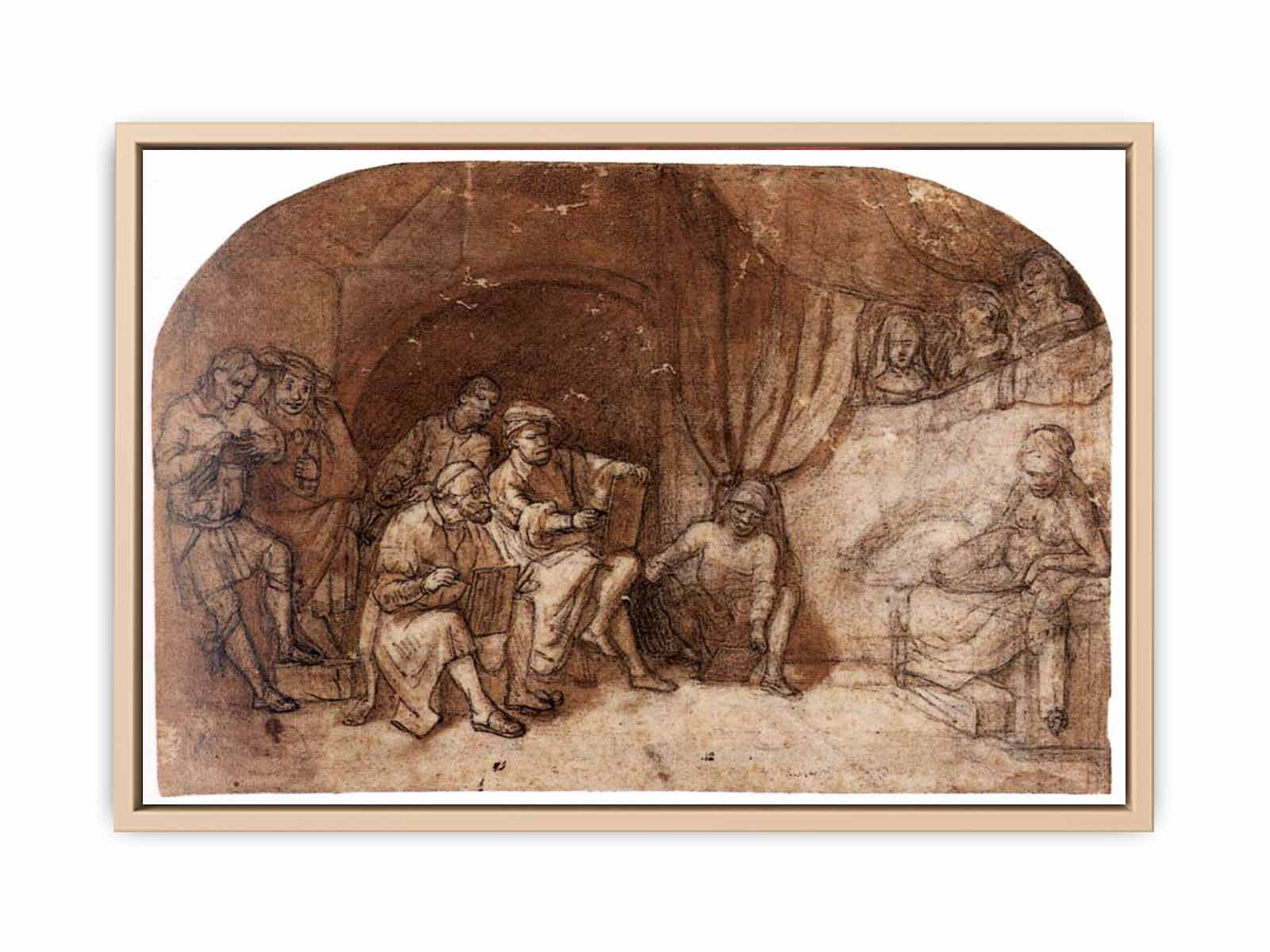 Drawing from the Nude Model in Rembrandt's Studio
 Painting