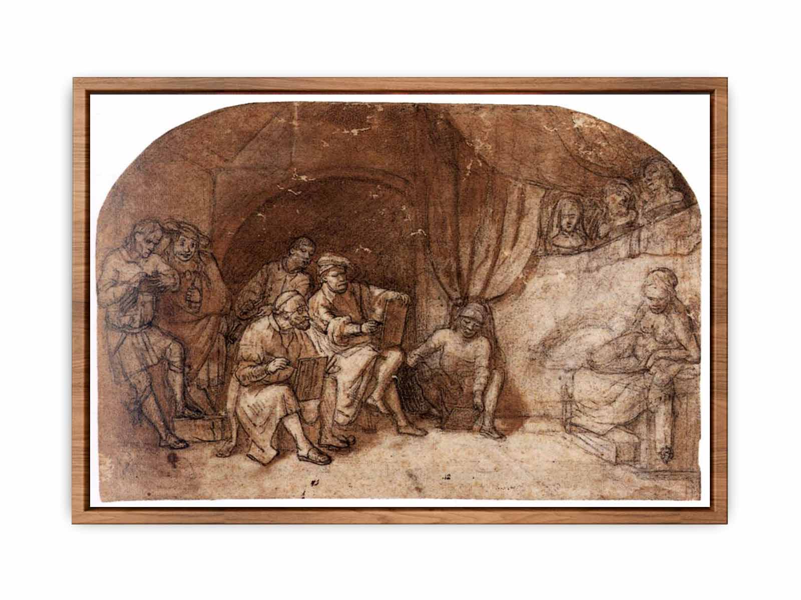 Drawing from the Nude Model in Rembrandt's Studio
 Painting