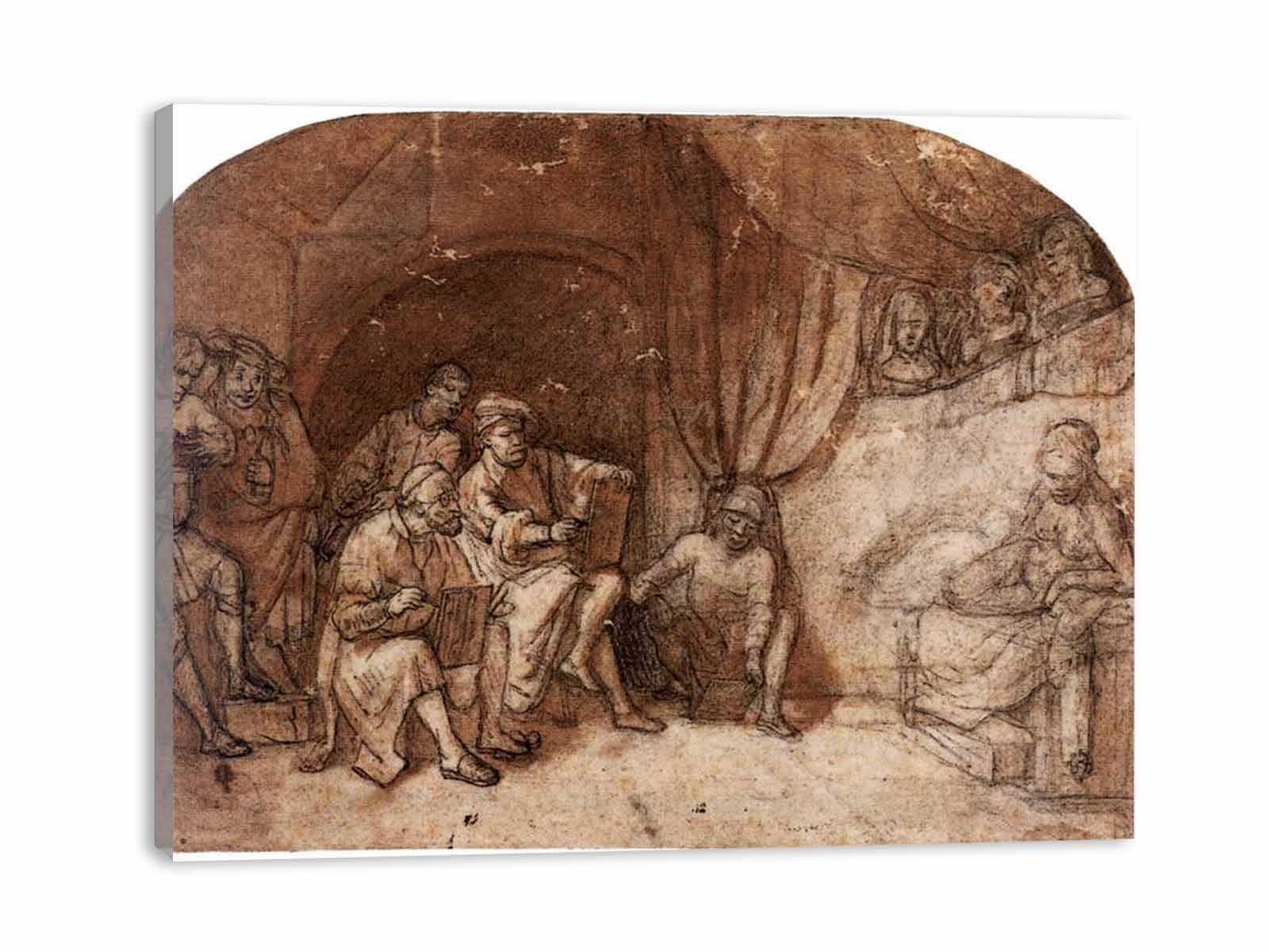 Drawing from the Nude Model in Rembrandt's Studio
 Painting