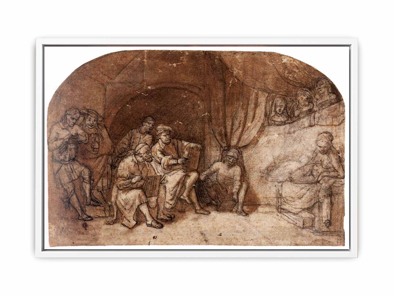 Drawing from the Nude Model in Rembrandt's Studio
 Painting