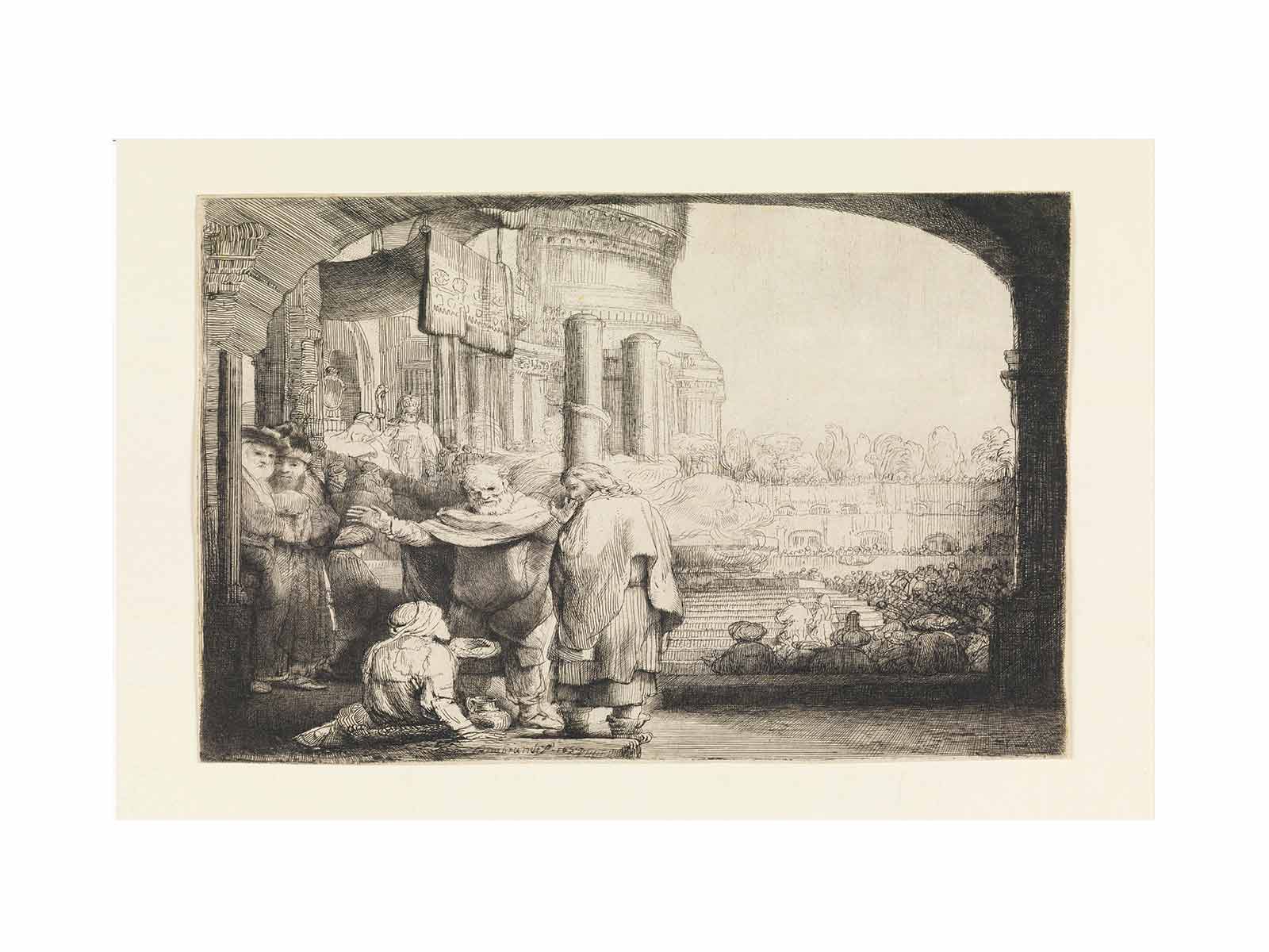 Peter and John healing the Cripple at the Gate of the Temple
 Painting