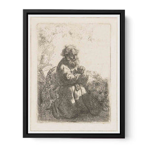 Saint Jerome kneeling in Prayer, looking down Painting